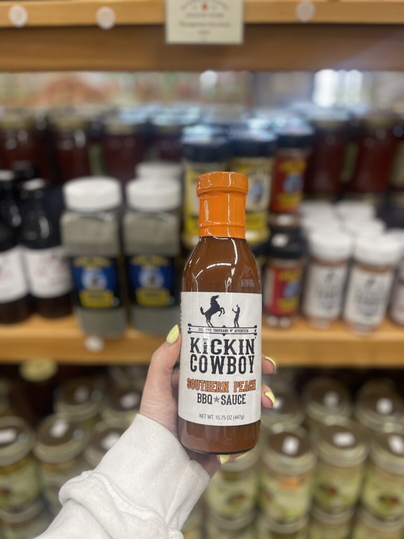 Kickin Cowboy Southern Peach Bbq Sauce Barbour Farms